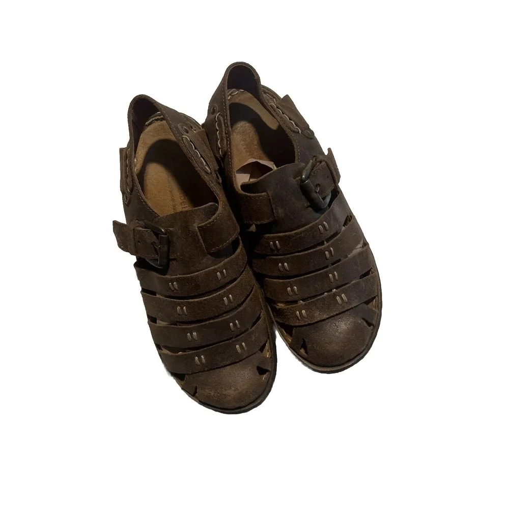 Josef Seibel mens Size 42 river sandals Brown 205693 Closed‎ Toe Leather